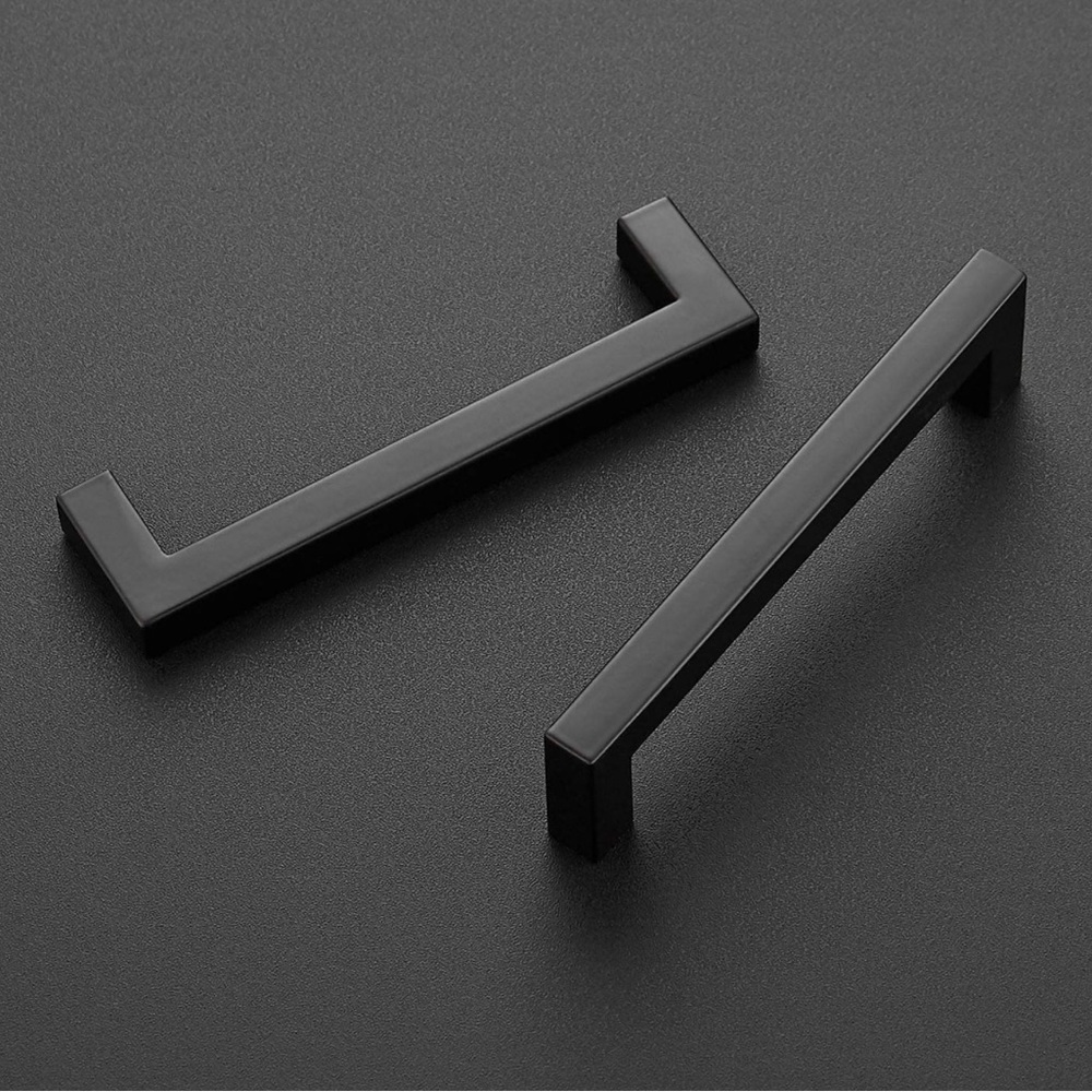 Ravinte 10 Pack 5 Inch Kitchen Square Cabinet Handles Matte Black Cabinet Pulls.